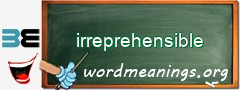 WordMeaning blackboard for irreprehensible